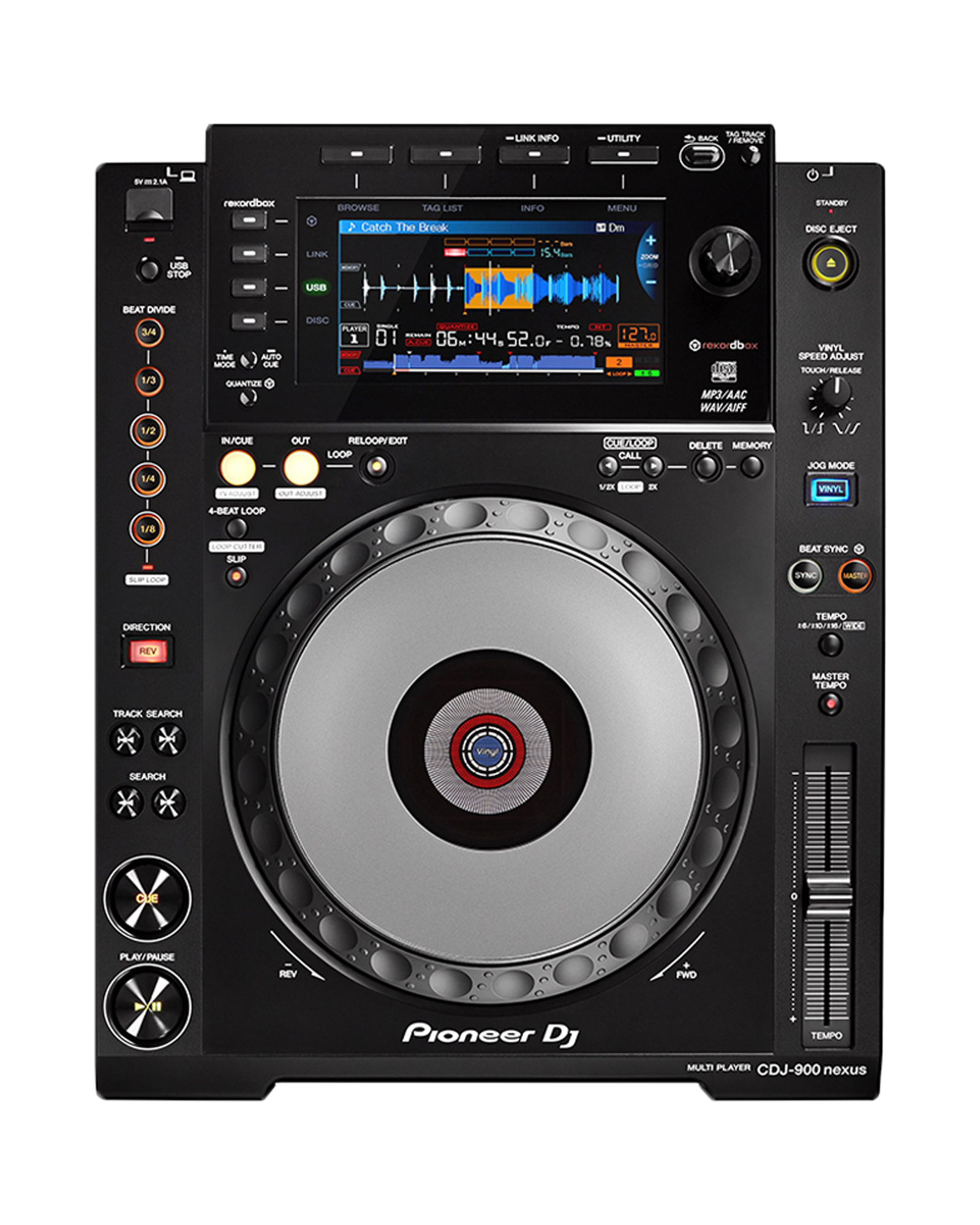 Pioneer DJ CDJ-900NXS turntable top angle