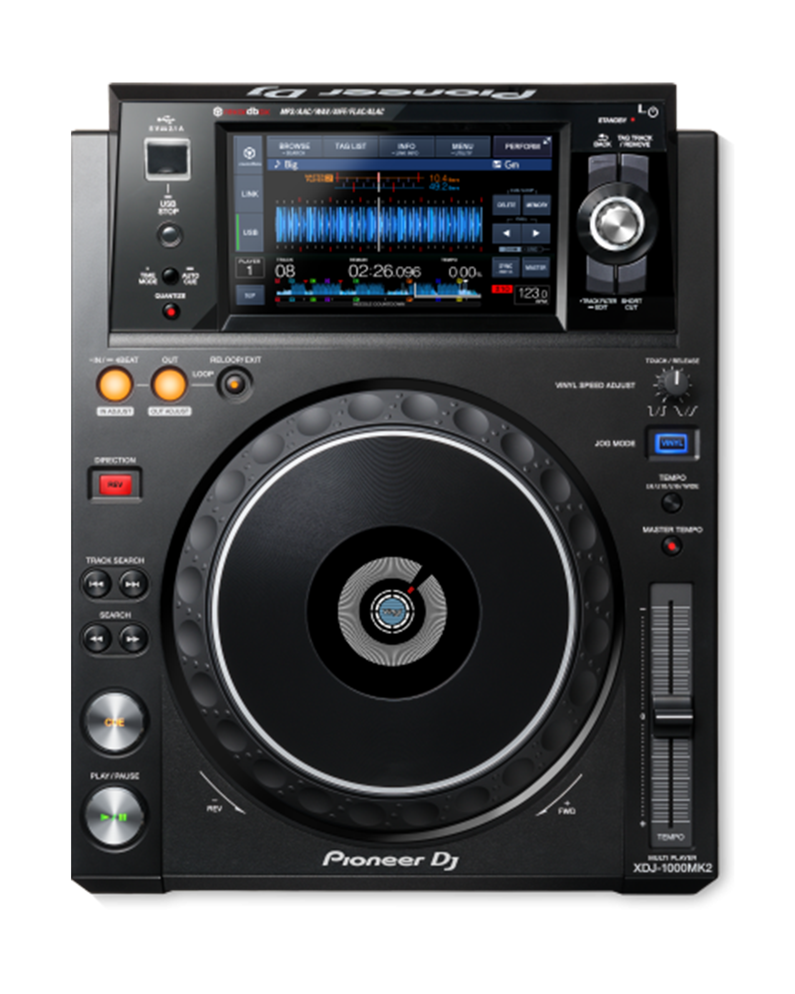 DJ XDJ-1000MK2 turntable top angle