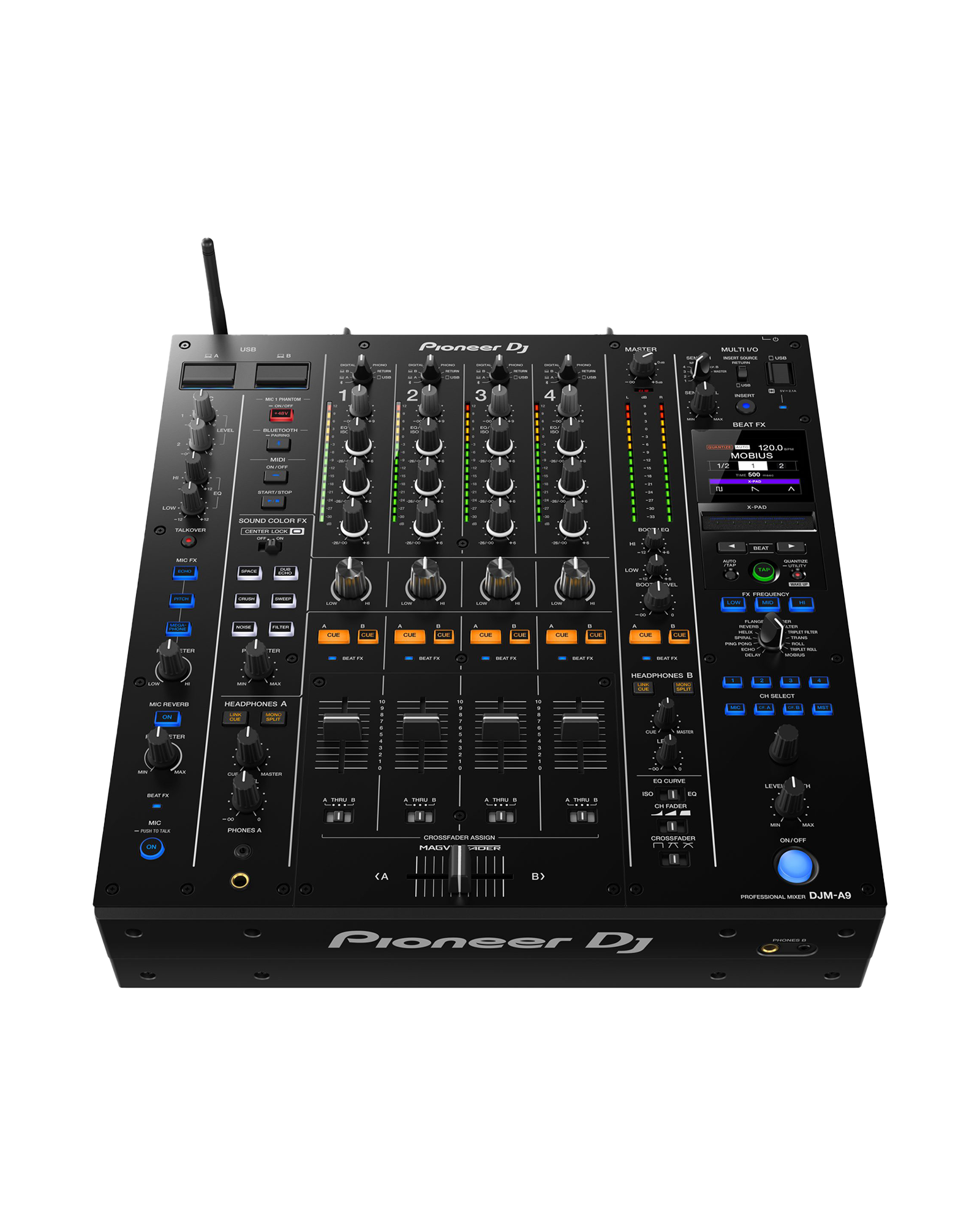 pioneer DJM-A9 mixer top front angle